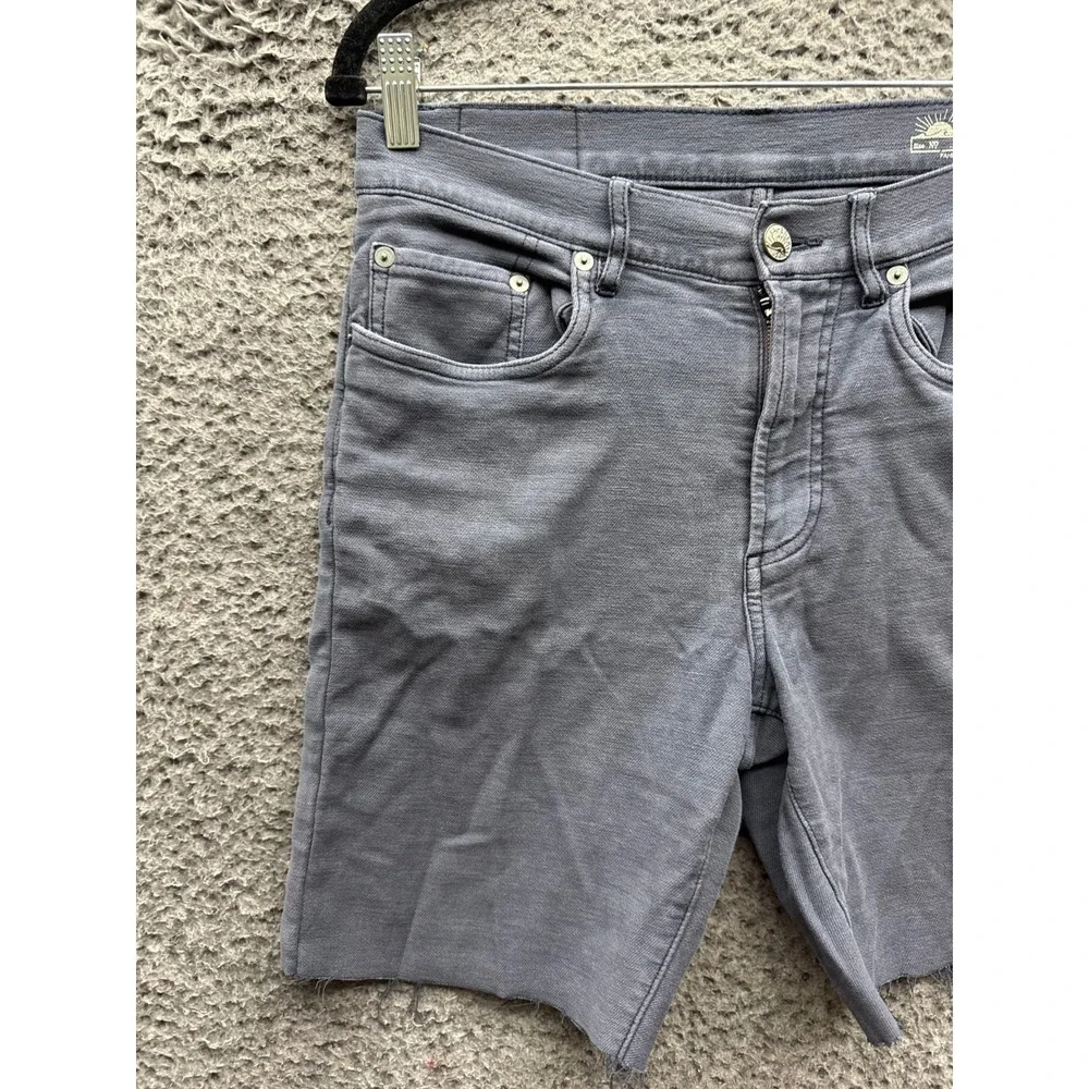 Faherty Raw Hem Altered Denim Jean Shorts Gray Dark Wash Mens Size 29